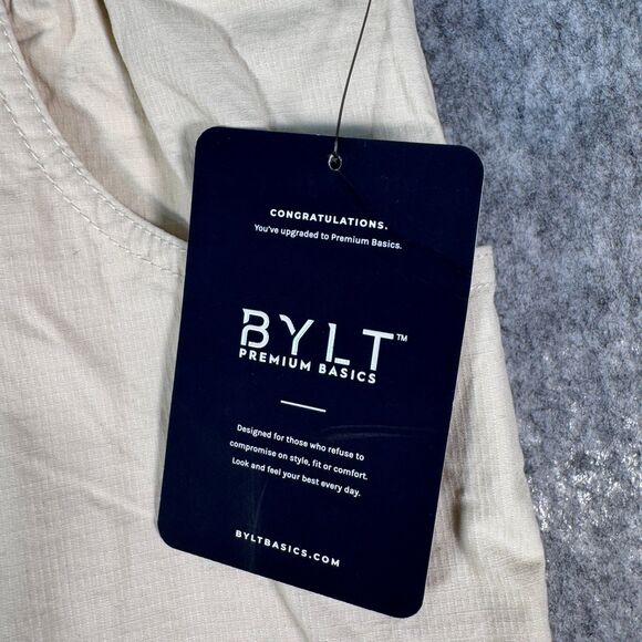 NWT Bylt Pants Mens XL 34x35 Ivory Ripstop Elastic Waist Drawstring Tapered - Picture 4 of 14